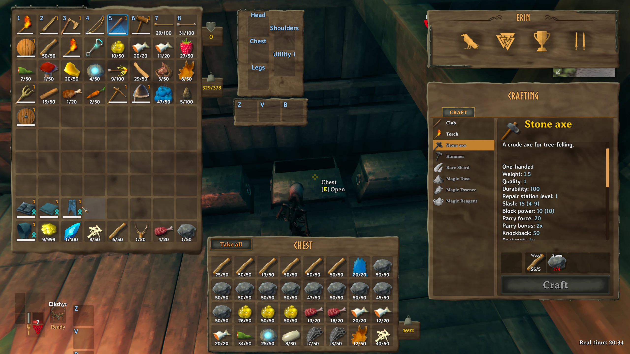 Valheim "Сортировка инвентаря"