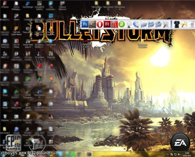 BulletStorm Тема для Windows 7 1280x1024, с измененными звуками