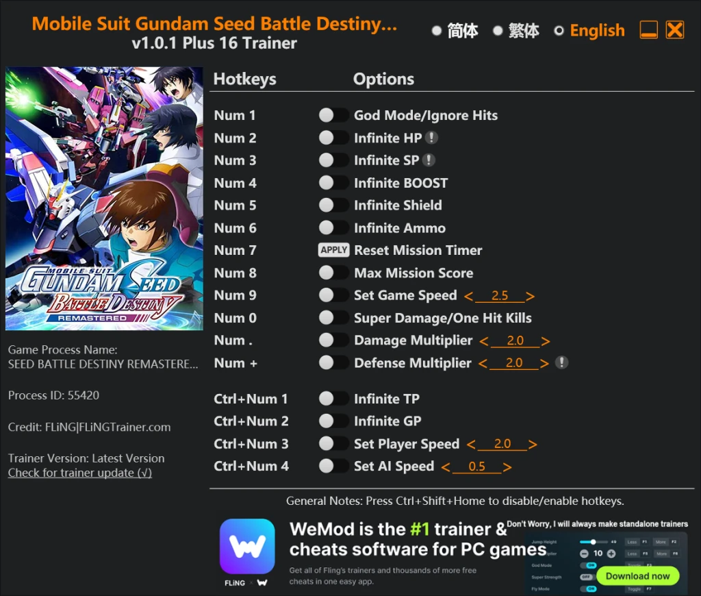 Mobile Suit Gundam Seed: Battle Assault "Трейнер +16" [1.0.1] {FLiNG}