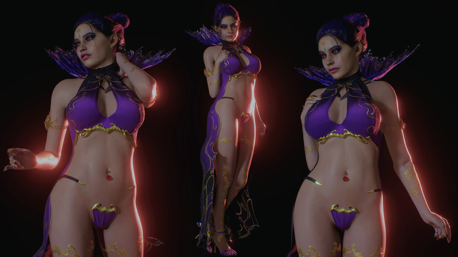 Resident Evil 2 "Клэр и Ада в роскошном фиолетовом платье" [1.0]