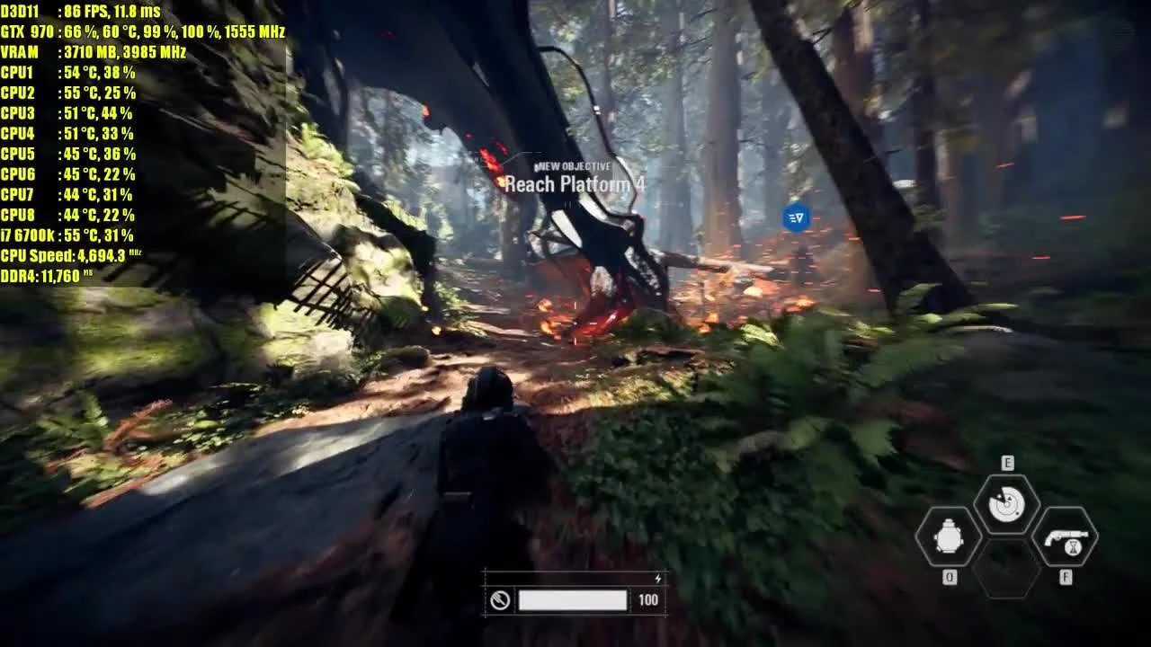 Star Wars Battlefront II - Тест производительности / Кампания GTX 970 OC | 1080p Ultra