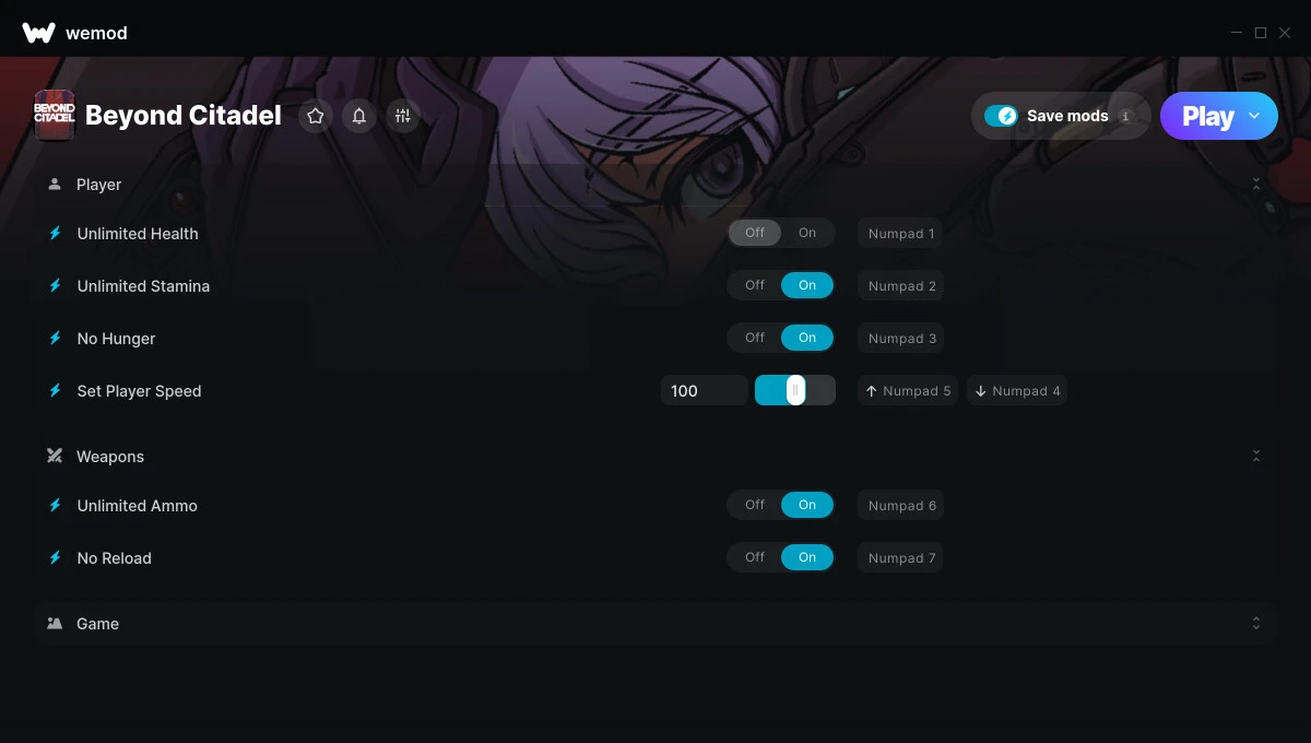 Beyond Citadel "Трейнер +7" [UPD: 16.02.2025] {STiNGERR / WeMod}