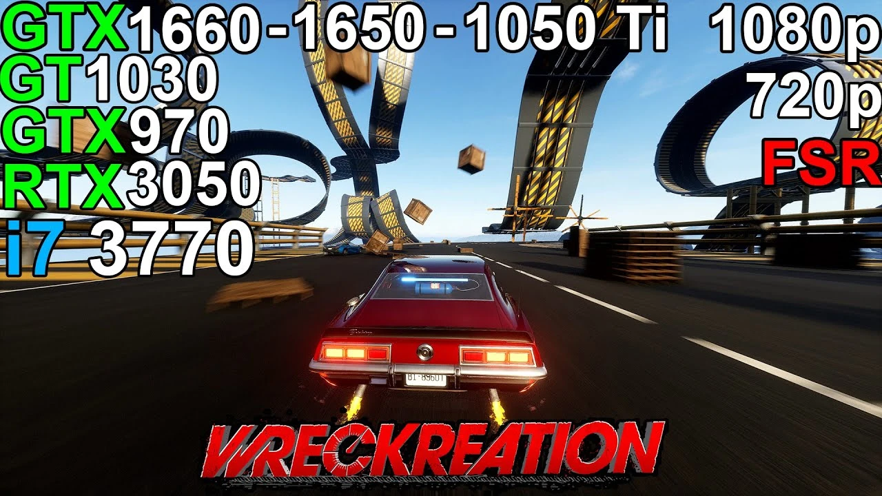 Wreckreation на разных видеокартах: тест производительности от GTX 1050 Ti до RTX 3050