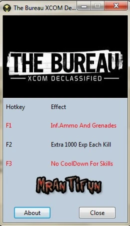 The Bureau: XCOM Declassified: Трейнер/Trainer (+3) [1.0: 32 Bit/DX9] {MrAntiFun}