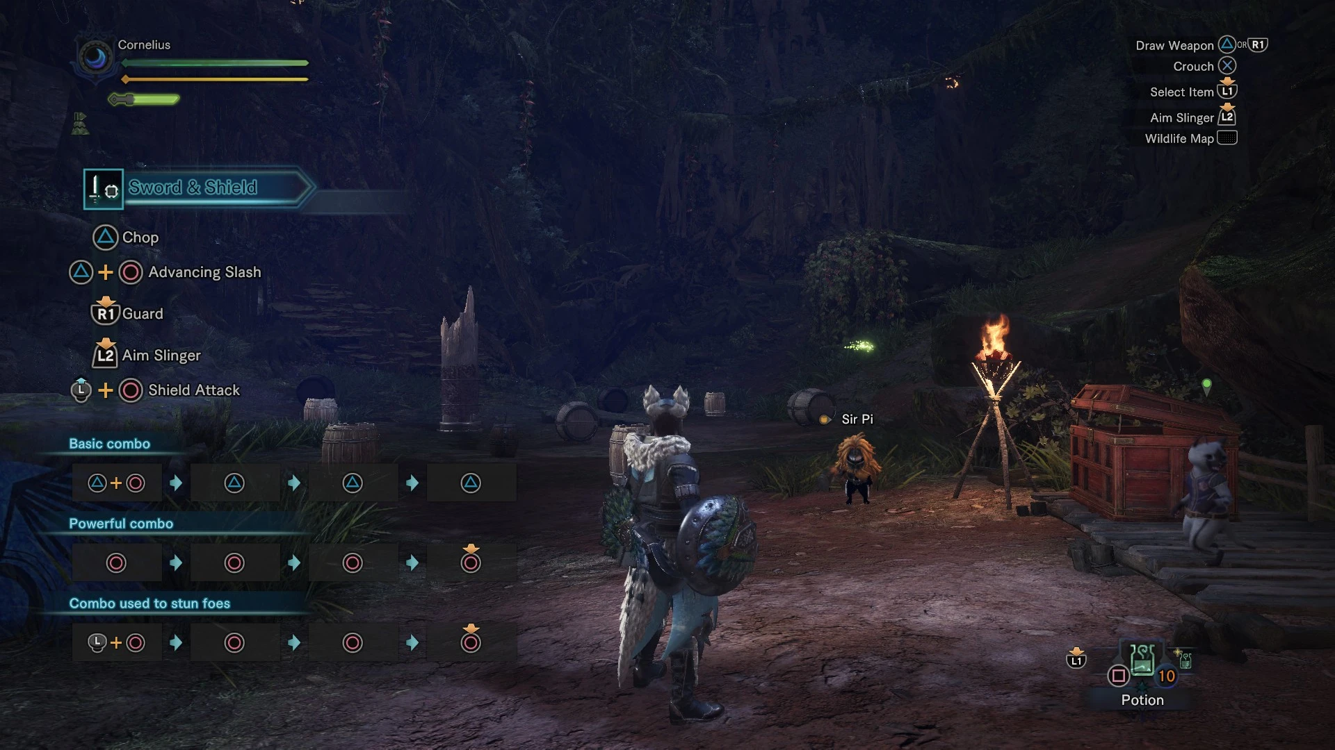 Monster Hunter: World "Управлении с помощью DualShock 4"