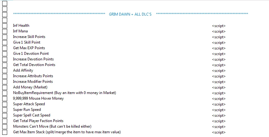 Grim Dawn: Таблица для Cheat Engine [1.1.7.0: 64 Bit/32 Bit] {fantomas}