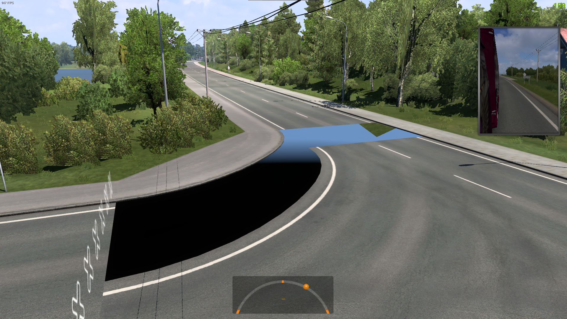 Дыры под карту на поворотах