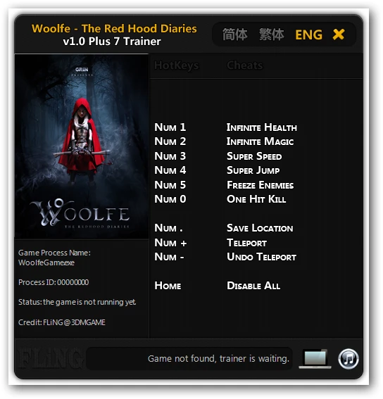 Woolfe - The Red Hood Diaries: Трейнер/Trainer (+7) [v.1.0 - 64Bit] {FLiNG}