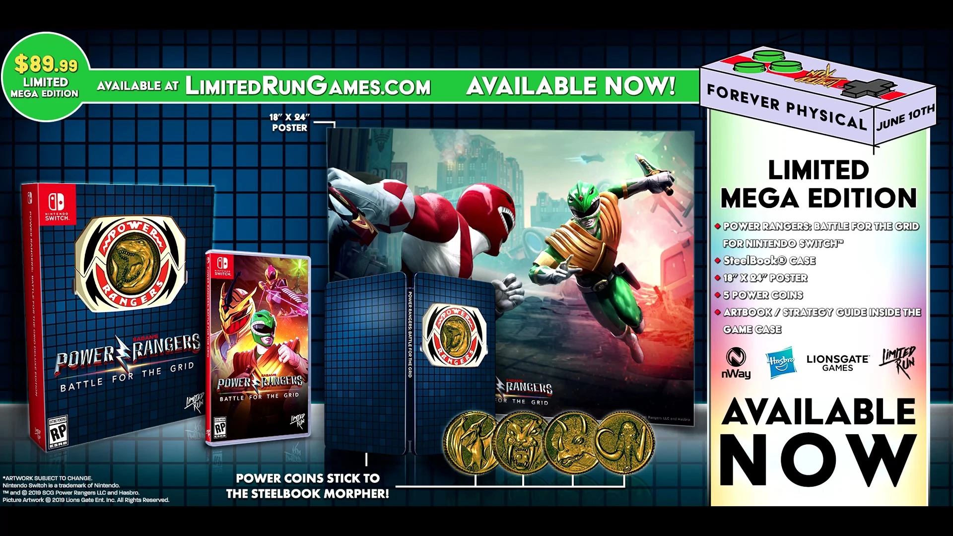 На консоли анонсировано физическое издание Power Rangers: Battle for the Grid