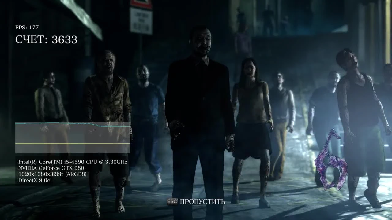 Тест\Benchmark Resident Evil 6 (I5 4590 GTX 980 1920x1080)