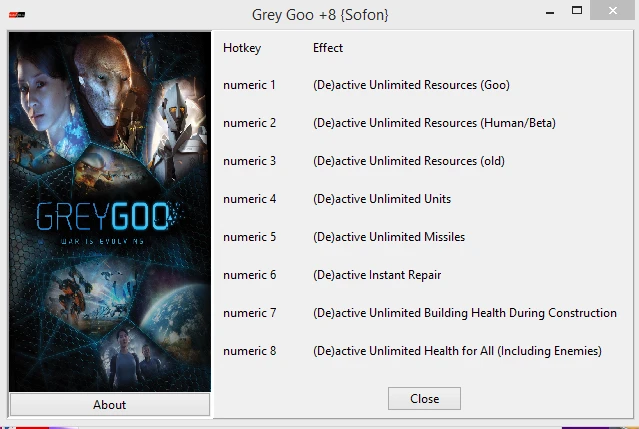 Grey Goo: Трейнер/Trainer (+8) [All Versions] {Sofon}