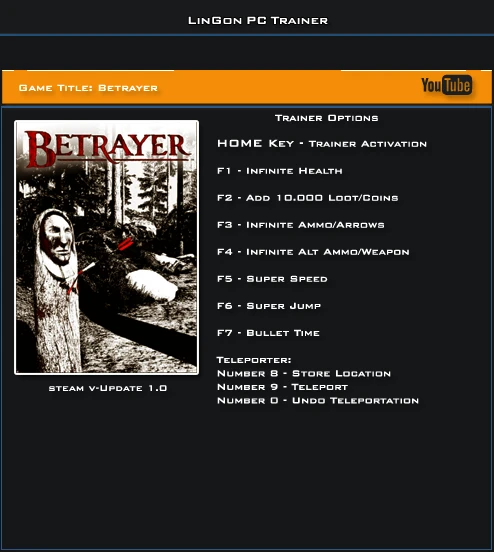 Betrayer: Трейнер/Trainer (+9) [1.0] {LinGon}