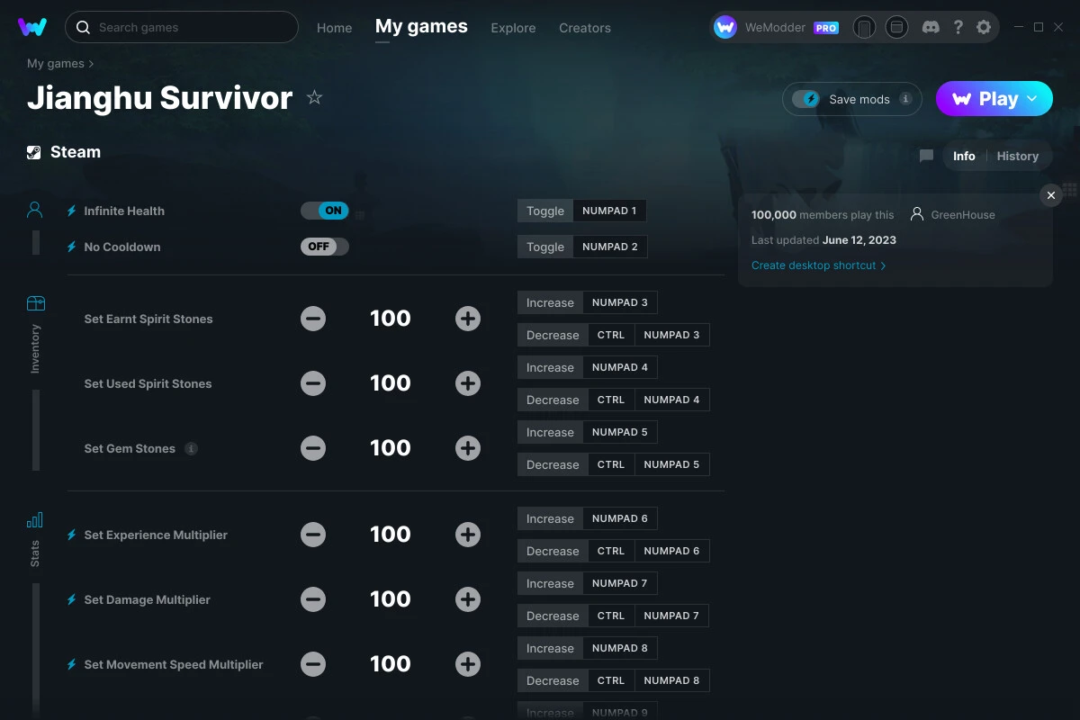 Jianghu Survivor "Трейнер +12" [UPD: 12.06.2023] {GreenHouse / WeMod}