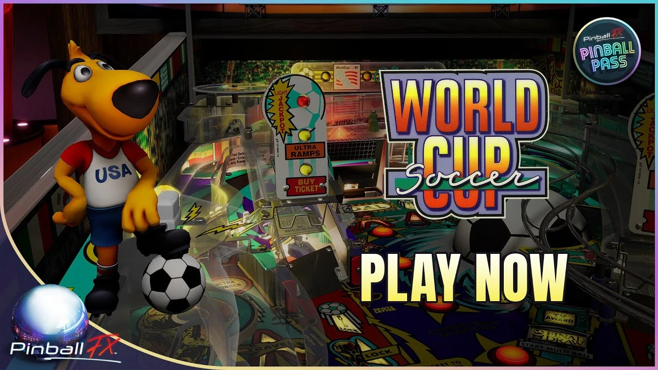 Pinball FX стало доступно обновление в виде классического стола "World Cup" 1994 года