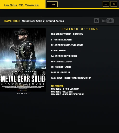 Metal Gear Solid 5 ~ Ground Zeroes: Трейнер/Trainer (+10) [1.01] {LinGon}