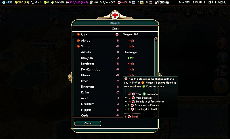 Sid Meier's Civilization 5 "Переведенный Health & Plague for BNW(Здоровье и Чума для BNW)"