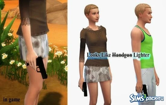 Sims 4 "Пистолет от Roundog"