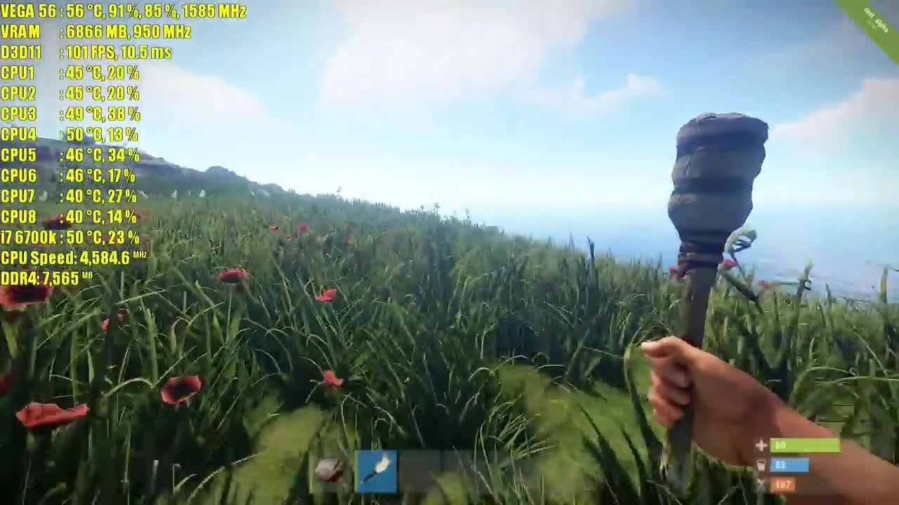 Rust AMD RX VEGA 56 | 1080p | тест производительности