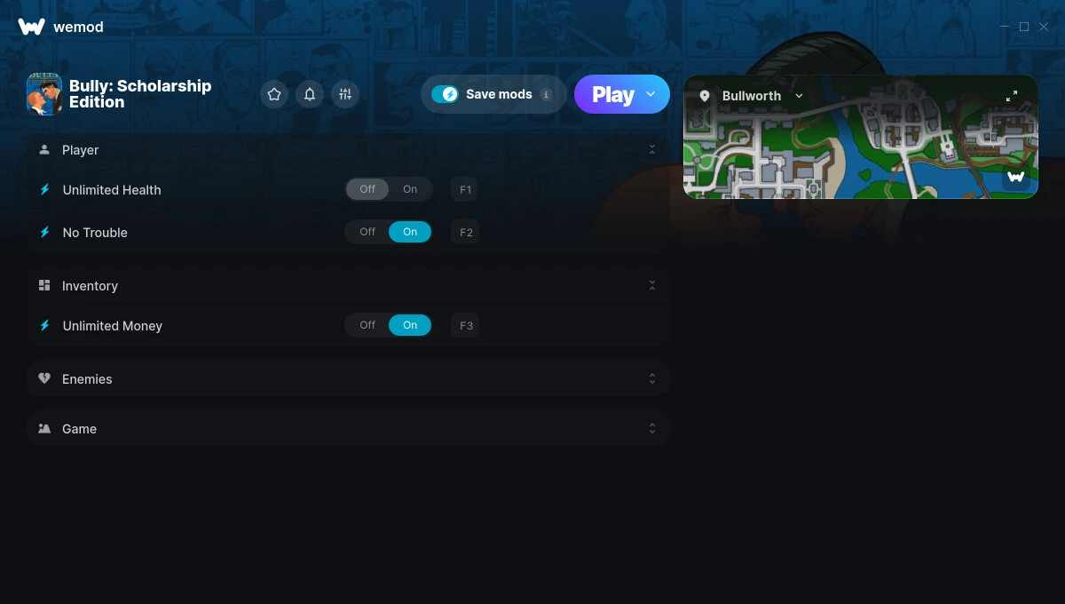 Bully: Scholarship Edition "Трейнер +5" [UPD: 11.05.2025] {MrAntiFun / WeMod}