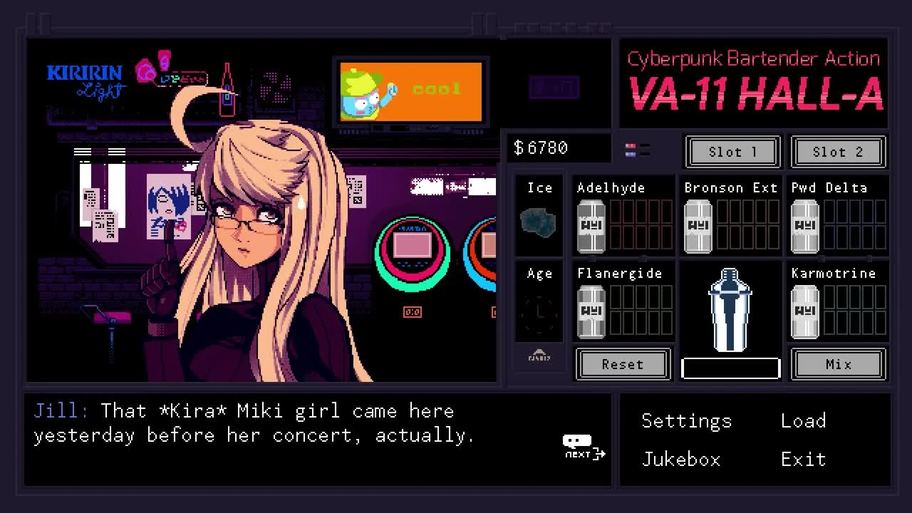 Геймплей Va-11 Hall-A