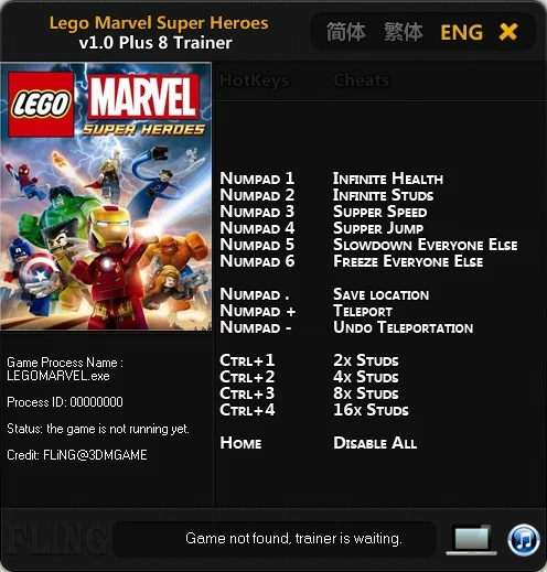 LEGO Marvel Super Heroes: Трейнер/Trainer (+8) [1.0] {FLiNG}