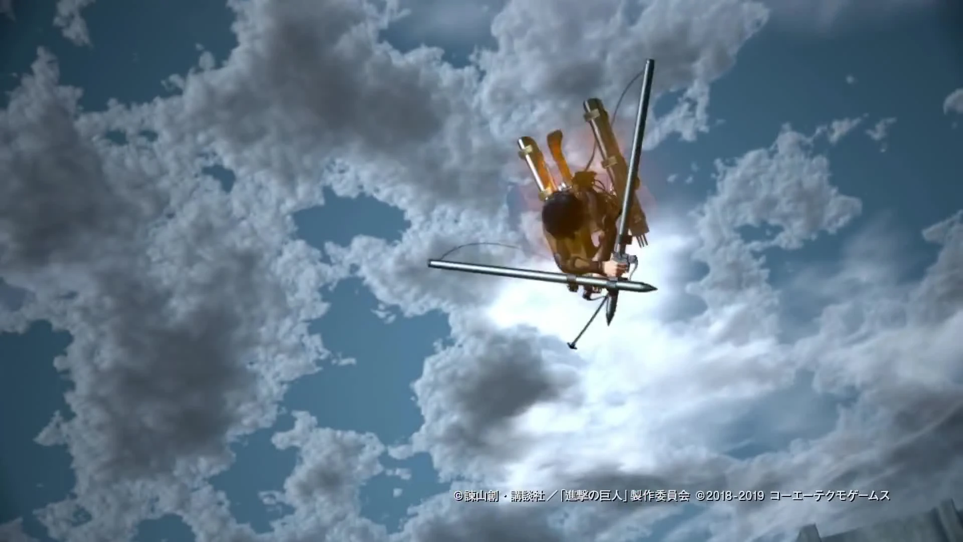 Геймплей с Громовмы копьем в Attack on Titan 2: Final Battle