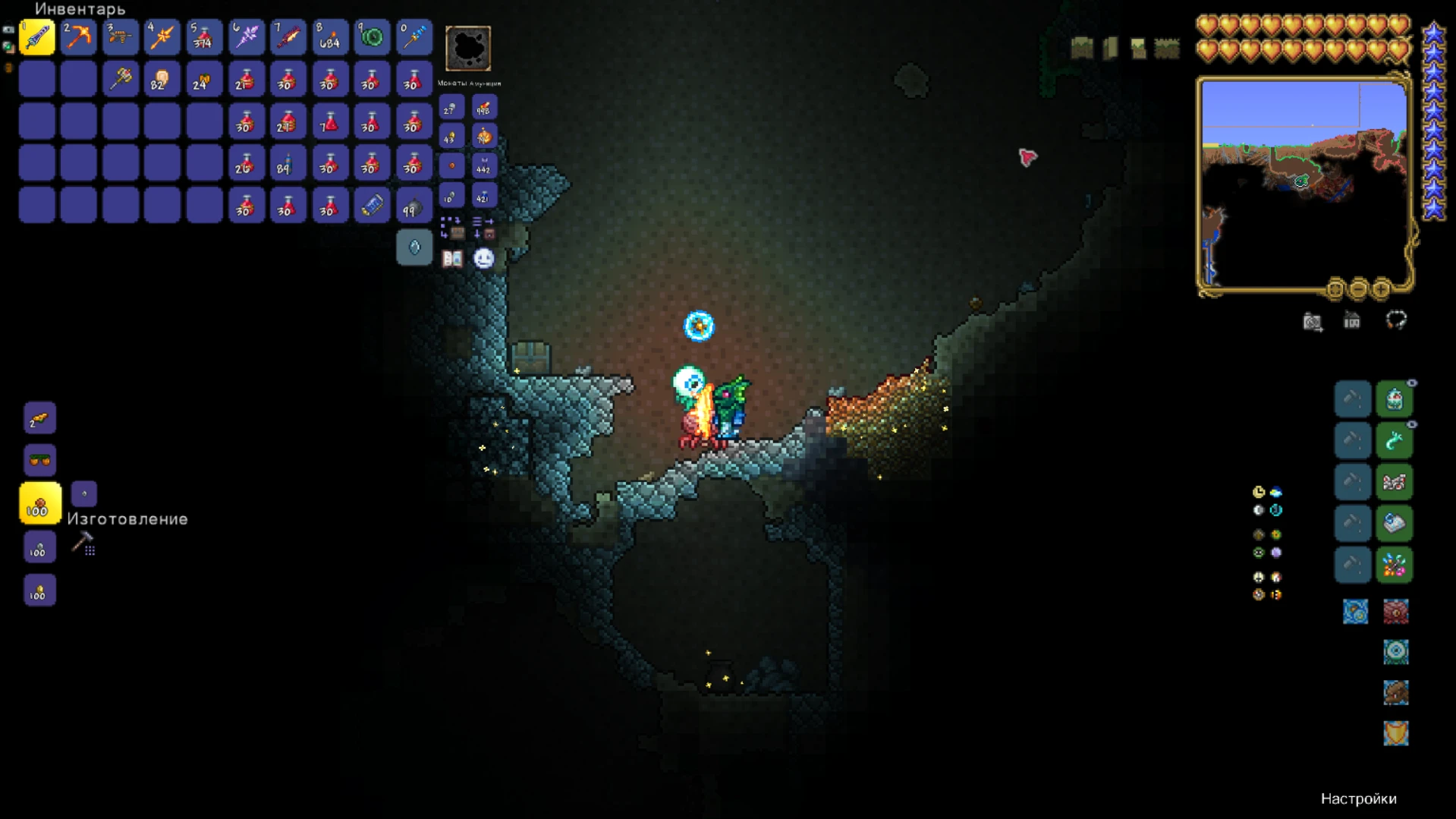 Terraria "Топовый персонаж класса Воин"