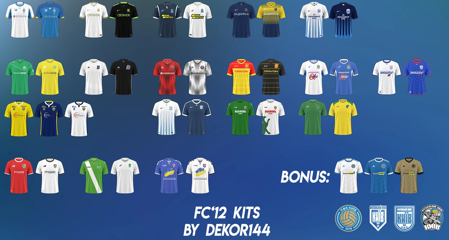 Football Manager 2019 "Some 2D UPL, UFL, USL kits 2019"