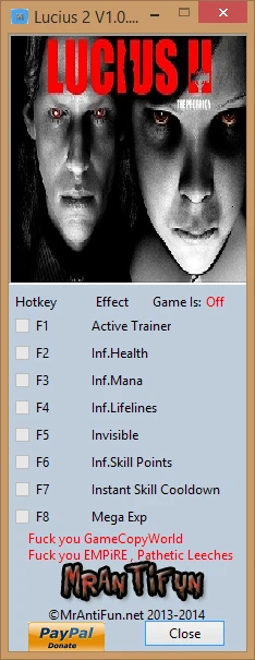 Lucius 2: Трейнер/Trainer (+7) [1.0.150813] {MrAntiFun}