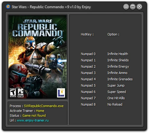 Star Wars - Republic Commando: Трейнер/Trainer (+9) [1.0] {Enjoy}