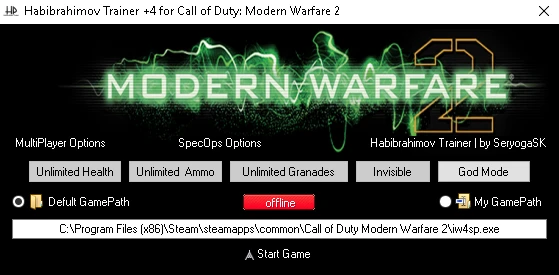 Call of Duty: Modern Warfare 2: Трейнер/Trainer (+4) [Latest Steam] {SeryogaSK}