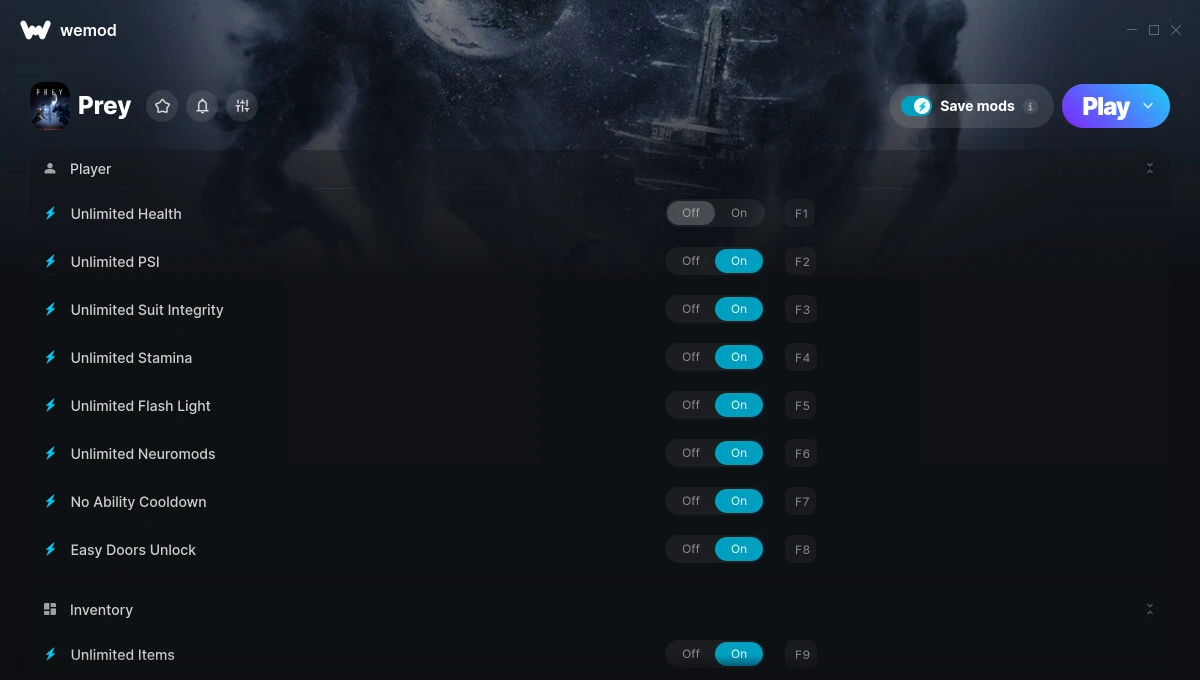 Prey (2017) "Трейнер +11" [UPD: 23.04.2025/Steam] {MrAntiFun / WeMod}