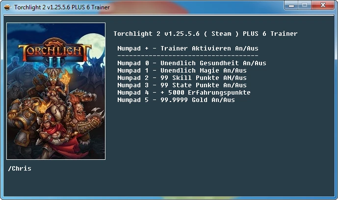 Torchlight 2: Трейнер/Trainer (+6) [1.25.5.6/Steam] {Chris}