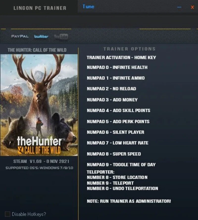 The Hunter: Call of the Wild "Трейнер +12" [1.69 - UPD: 23.11.2023] {LinGon}