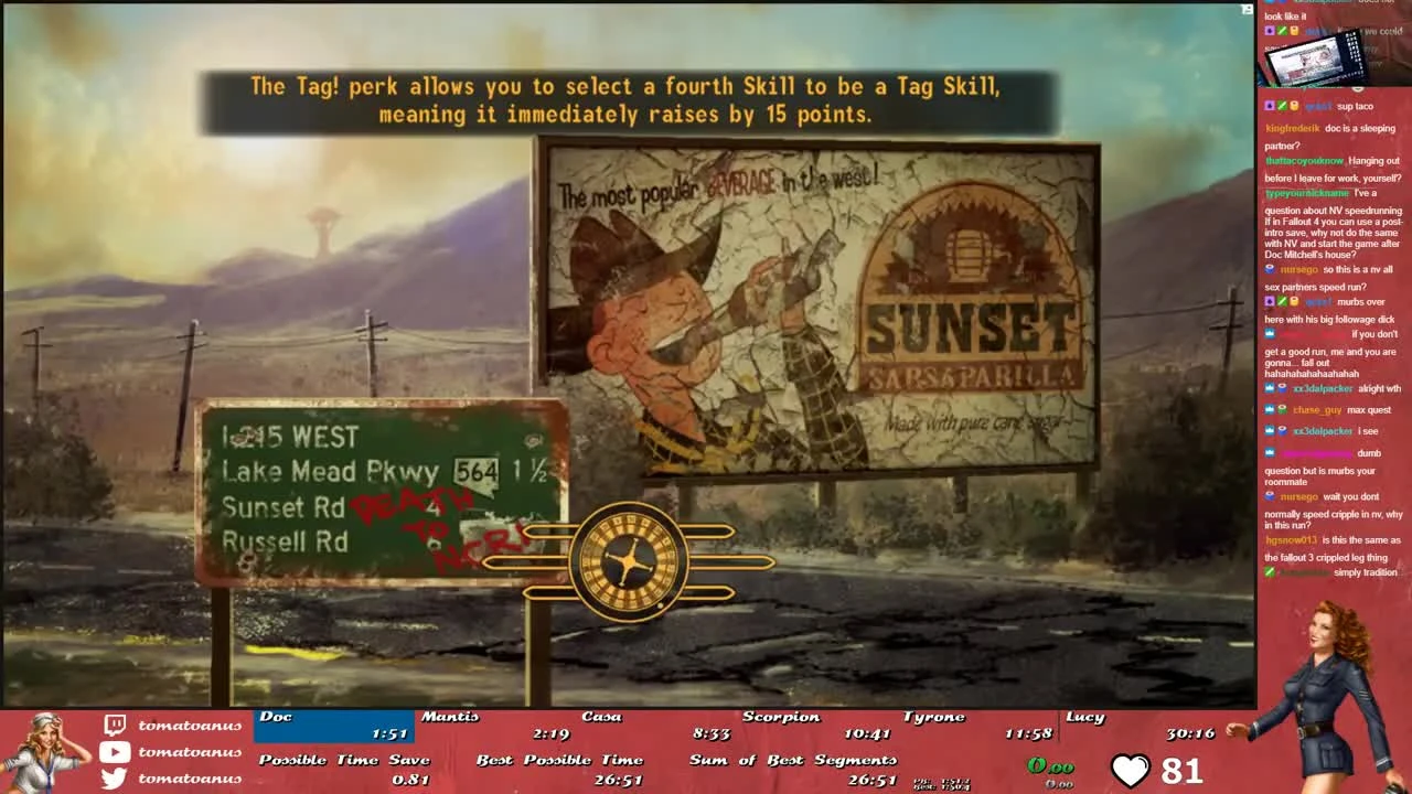 Спидраннер поставил новый рекорд в Fallout: New Vegas, переспав со всеми доступными персонажами