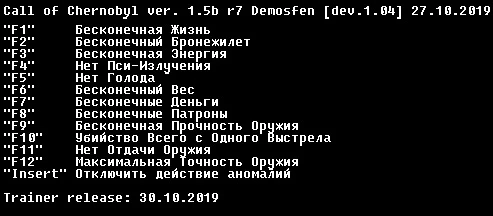 S.T.A.L.K.E.R.: Call of Pripyat Трейнер/Trainer (+13) [Demosfen] {LIRW / GHL} - Update 31.10.2019