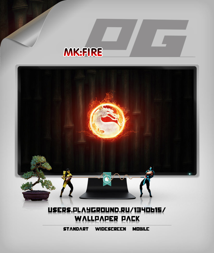 Mortal Kombat "Обои на раб. стол FIRE Wallpaper HD"