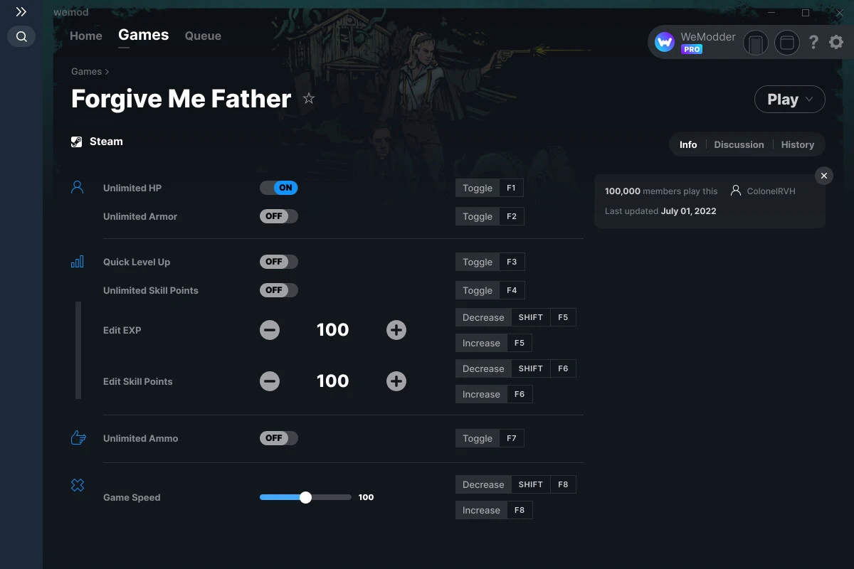 Forgive me Father "Трейнер +8" [1.3] {ColonelRVH / WeMod}