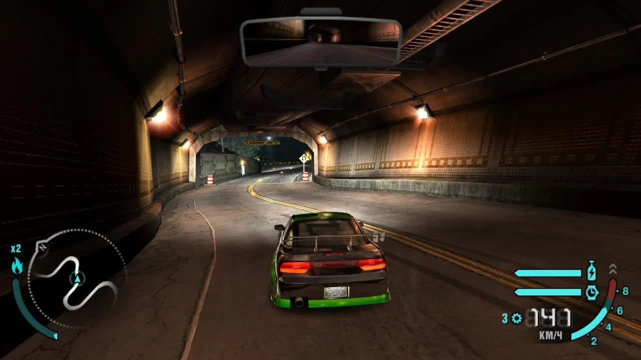 Поездка по трассе "Lookout Point" в ущелье на "Ниссане 240SX" в "Need for Speed: Carbon"