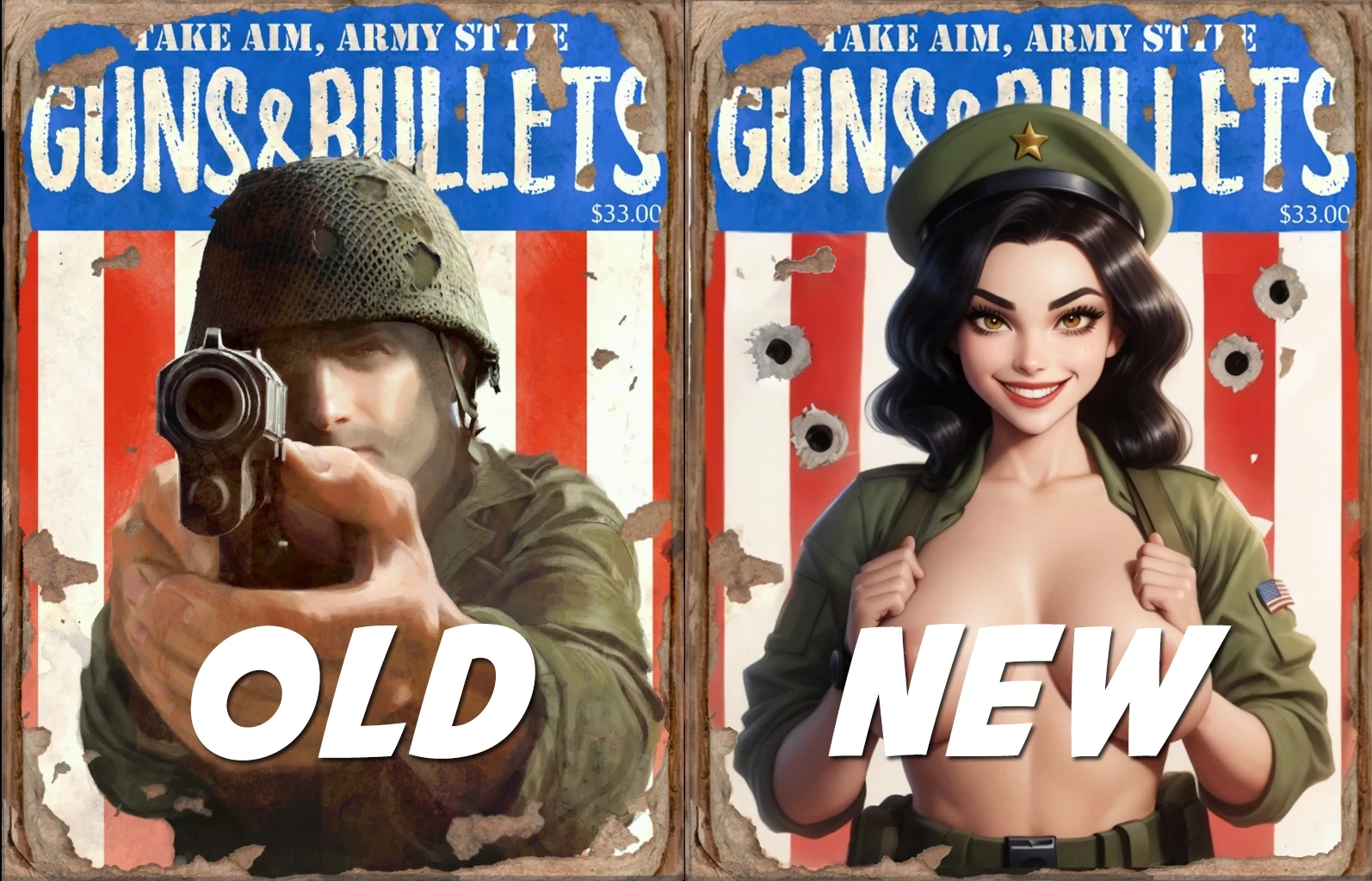 Fallout 4 "Эротические обложки для журналов Пистолеты и пули"