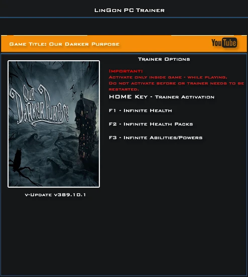 Our Darker Purpose: Трейнер/Trainer (+3) [389.10.1] {LinGon}