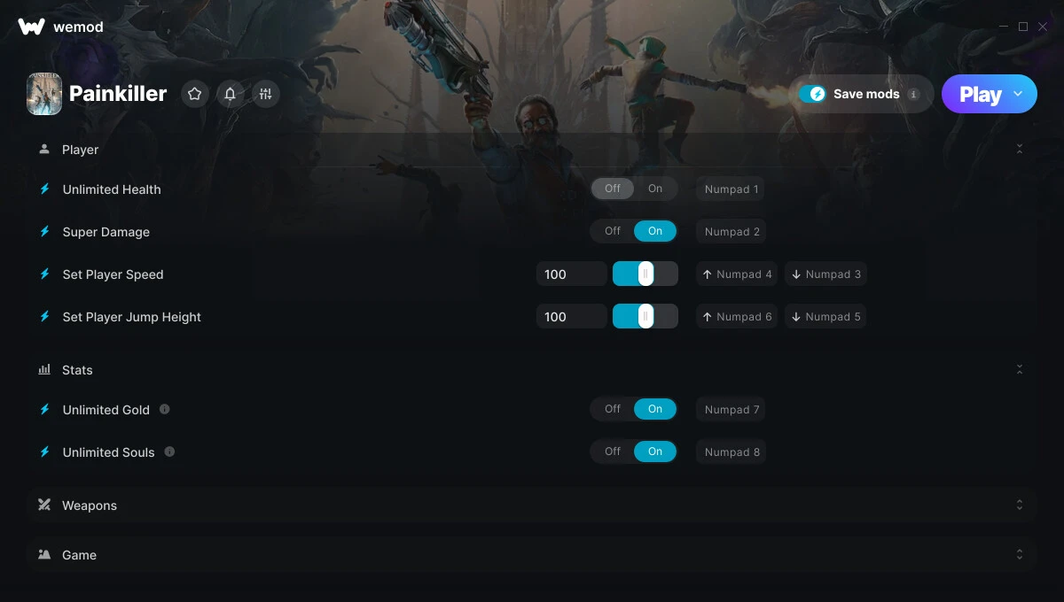 Painkiller "Трейнер +10 от WeMod: Здоровье, патроны, души, золото, скорость"