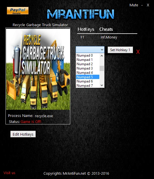 Recycle Garbage Truck Simulator: Трейнер/Trainer (+1: Деньги / Money) [1.0.3.3] {MrAntiFun}