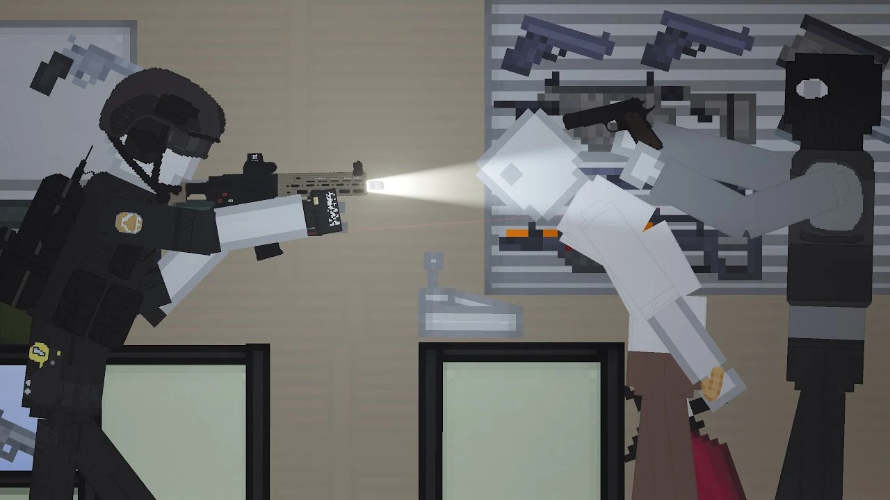 Полиция сражается с преступниками в People Playground