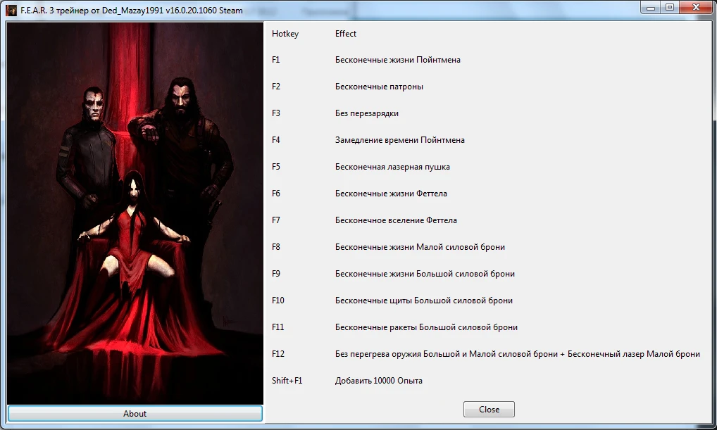 F.E.A.R. 3: Трейнер/Trainer (+13) [16.0.20.1060 Steam] {Ded_Mazay1991}