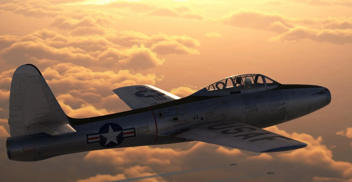 F-84E Thunderjet готов к бою - создатели "Корея. Ил-2" показали новую модель самолёта