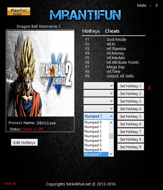 Dragon Ball Xenoverse 2: Трейнер/Trainer (+9) [1.02] {MrAntiFun}