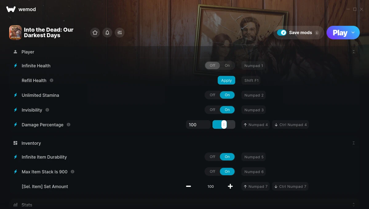 Into the Dead: Our Darkest Days "Трейнер 23 от WeMod: Здоровье, выносливость, патроны, невидимость и пр"