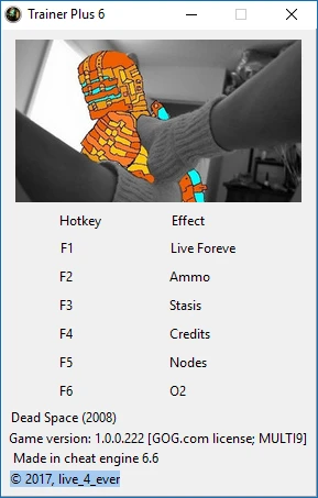 Dead Space: Трейнер/Trainer (+6) [GOG.com/1.0.0.222] {live_4_ever}