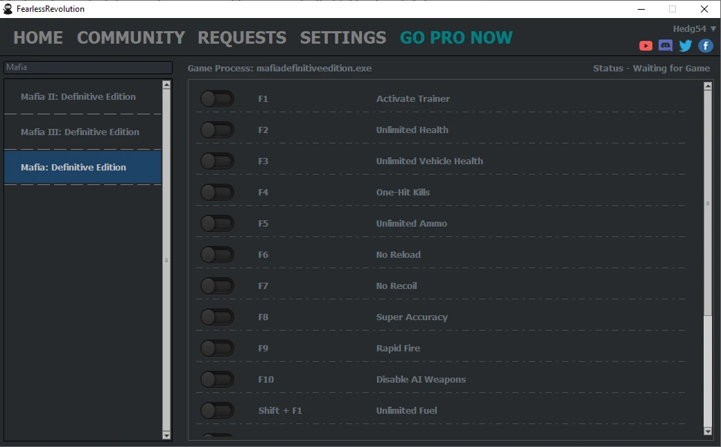 Mafia: Definitive Edition Трейнер/Trainer (+17) [Latest Steam/EPIC - UPD: 25.09.2020] {DarkMango}